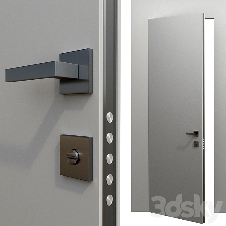 A set of doors with hidden hinges from Jaguar 3DS Max - thumbnail 1