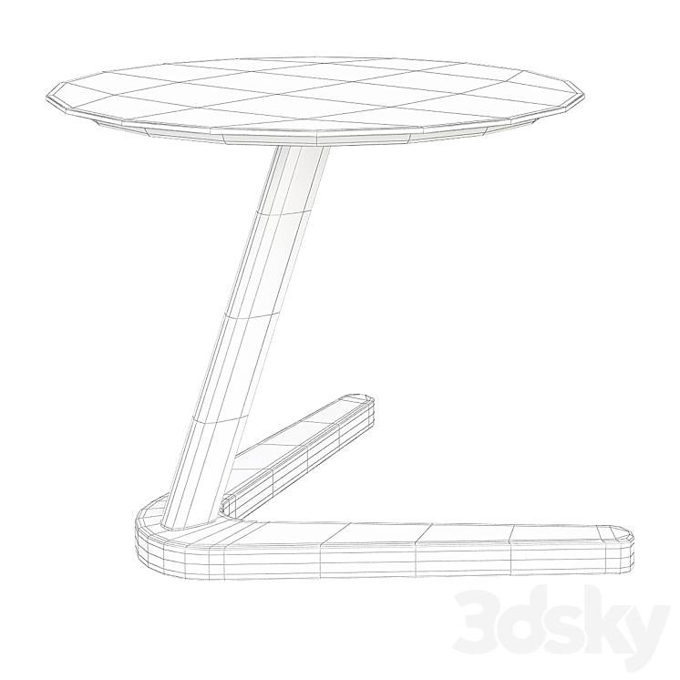 Pinewood End Table 3DS Max - thumbnail 2