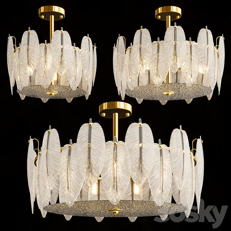 Chandelier With Feathers 3D Model