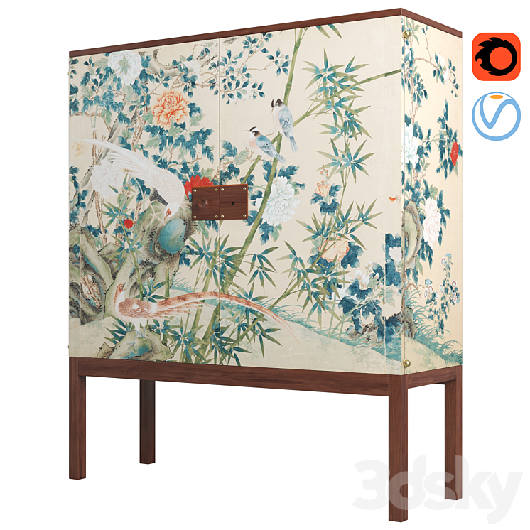 Josef Frank mahogany cabinet | Wallpaper Svenskt Tenn 3DS Max Model - thumbnail 2