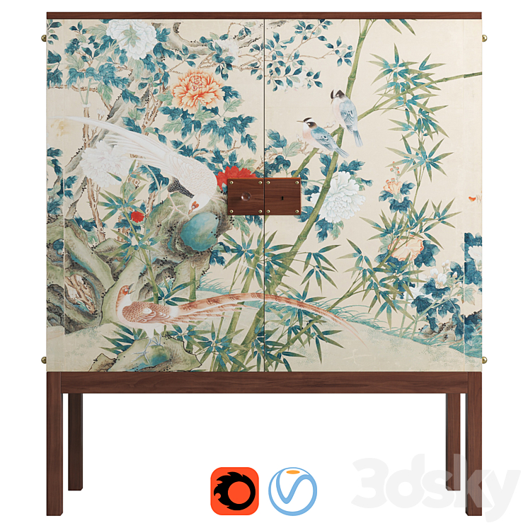 Josef Frank mahogany cabinet | Wallpaper Svenskt Tenn 3DS Max Model - thumbnail 1