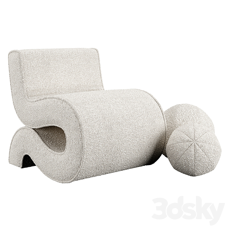 Chear Bond with pillows 3DS Max Model - thumbnail 2
