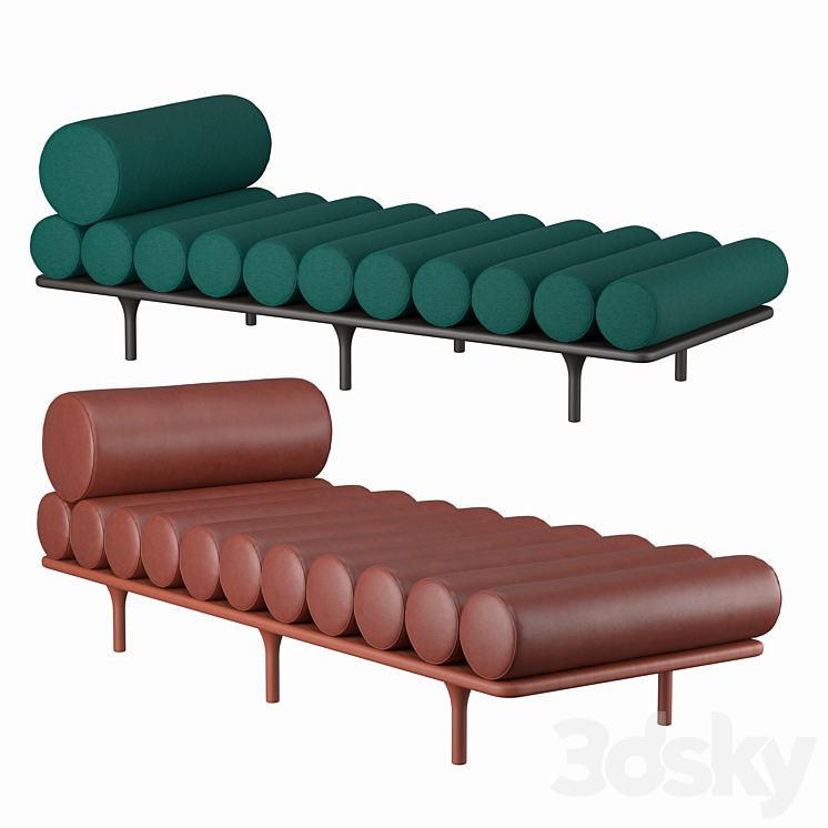 Sofa Five to Nine daybed Tacchini 3DS Max Model - thumbnail 2