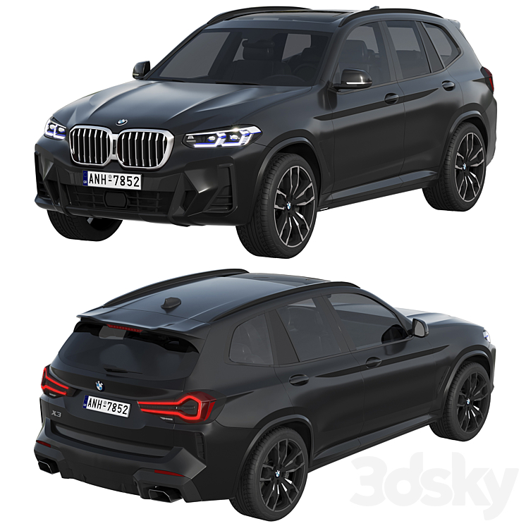 BMW X3 2022 3DS Max Model - thumbnail 2