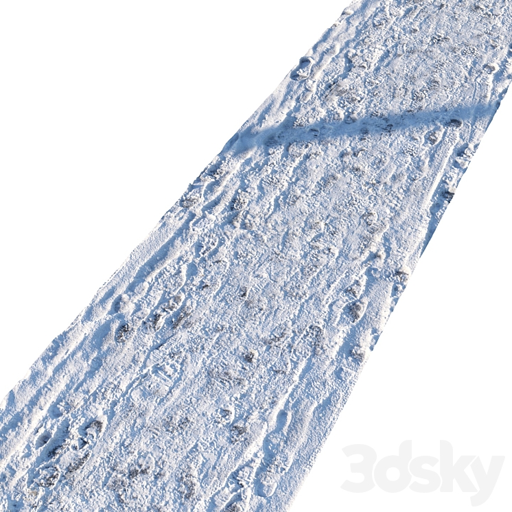 Winter footpath 04 (8 meters) 3D Model Free