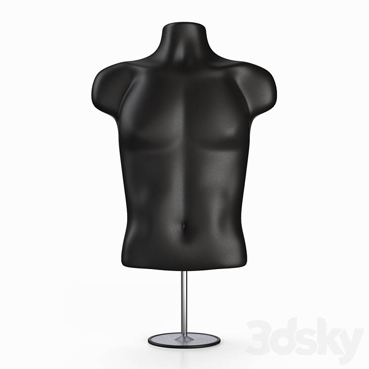 Male Torso Mannequin with t-shirt 3D Model Free