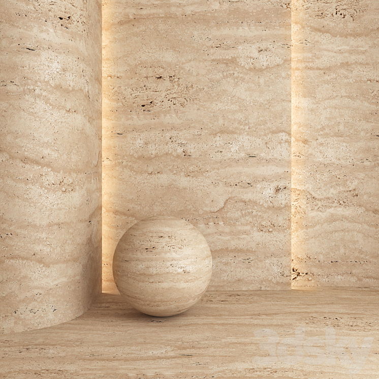 Travertine 04 Roccia 3D Model