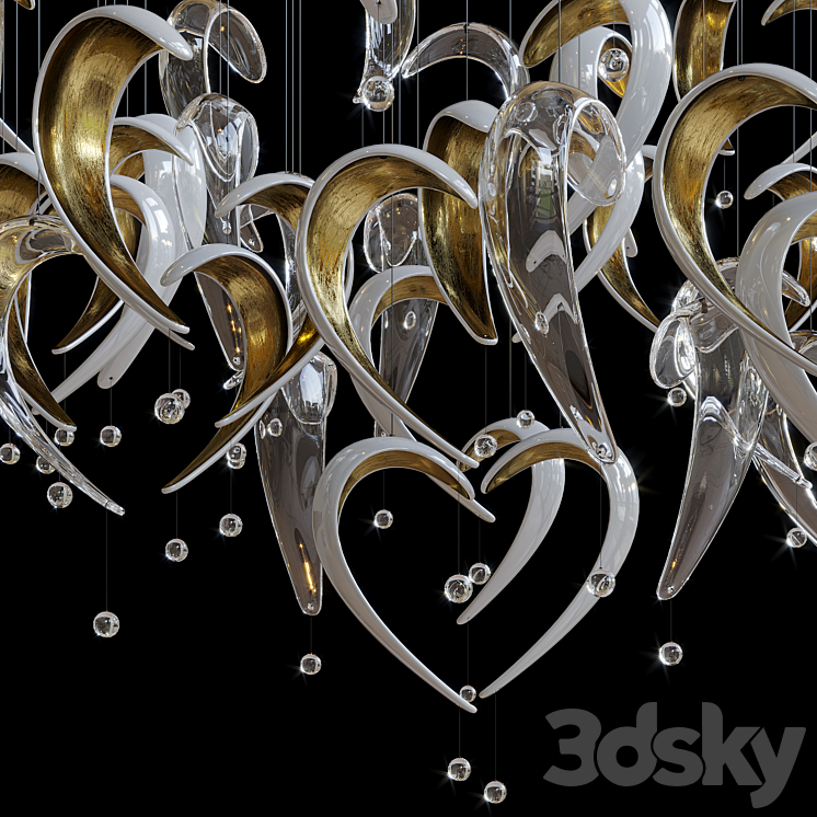 Hanging composition Heart - Vargov Design 3D Model