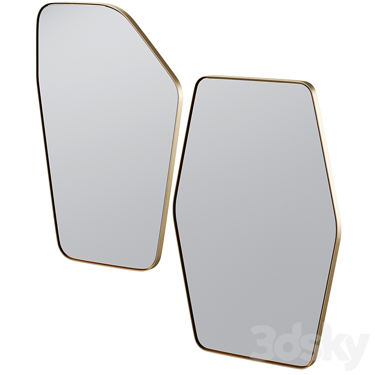 Wall Mirror Shape Brass by Kare Design 3DS Max Model - thumbnail 1