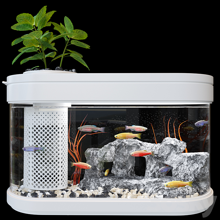 3DSKY Xiaomi Geometry Fish Tank Aquaponics Ecosystem 3D Model