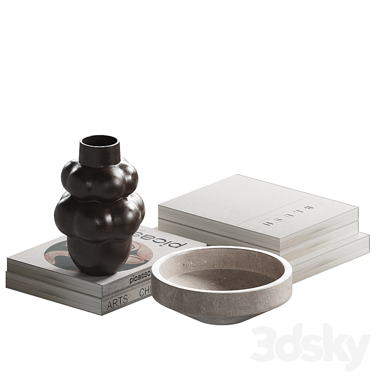 Decorative coffee table set 15 3DS Max - thumbnail 2