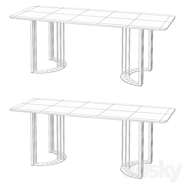 KENZO DINING TABLE 3DS Max Model - thumbnail 2