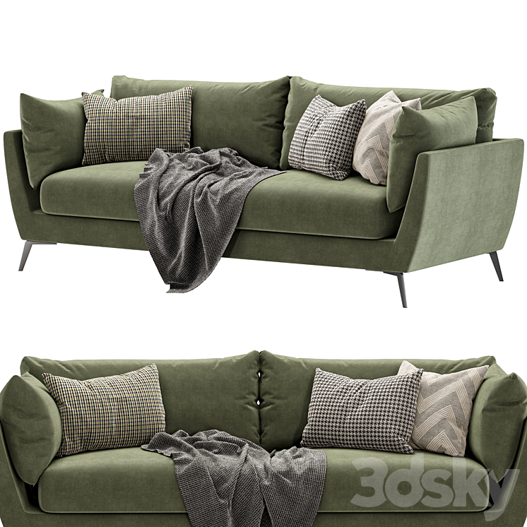 skyler 3 seater fabric sofa 3DS Max - thumbnail 2