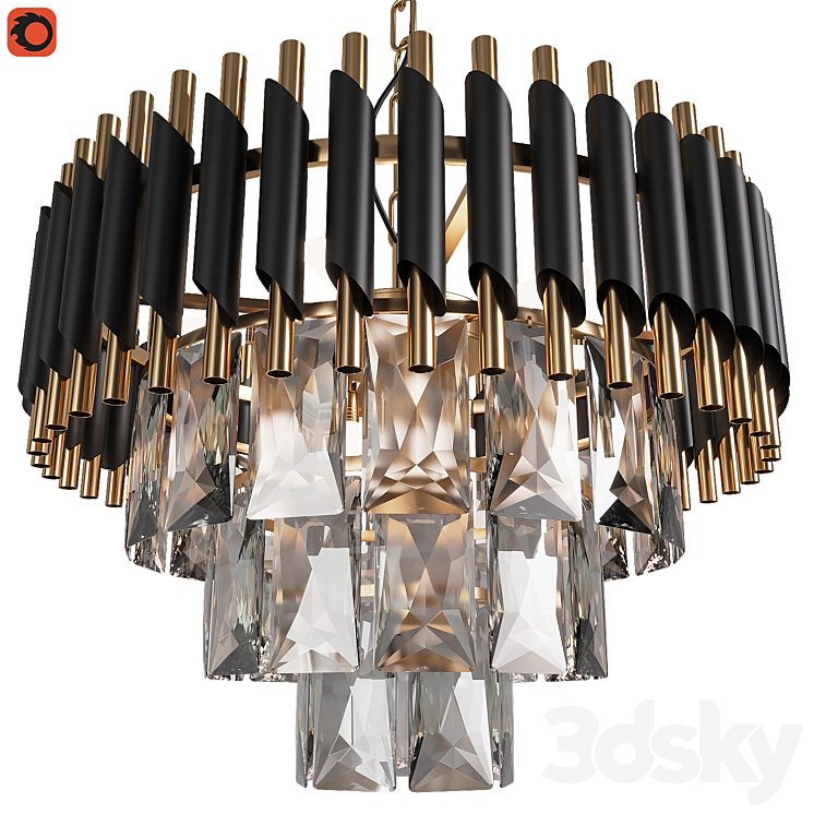 Hanging chandelier Natali Kovaltseva DARIAN - Pendant light - 3D model