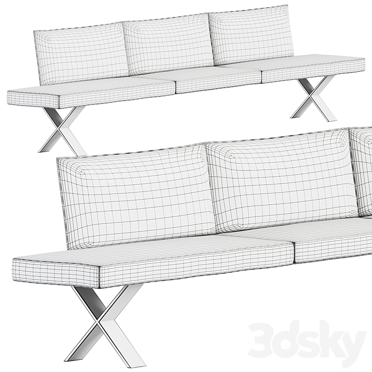 Haas Spencer Bench \/ Soft bench 3D Model Free
