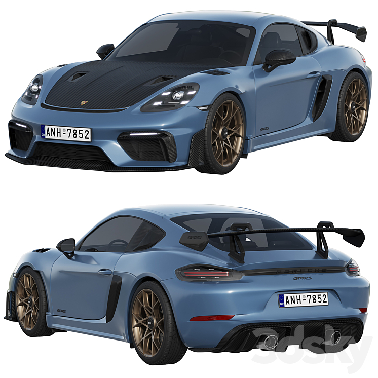 Porsche 718 Cayman GT4 RS 2022 3D Model Free