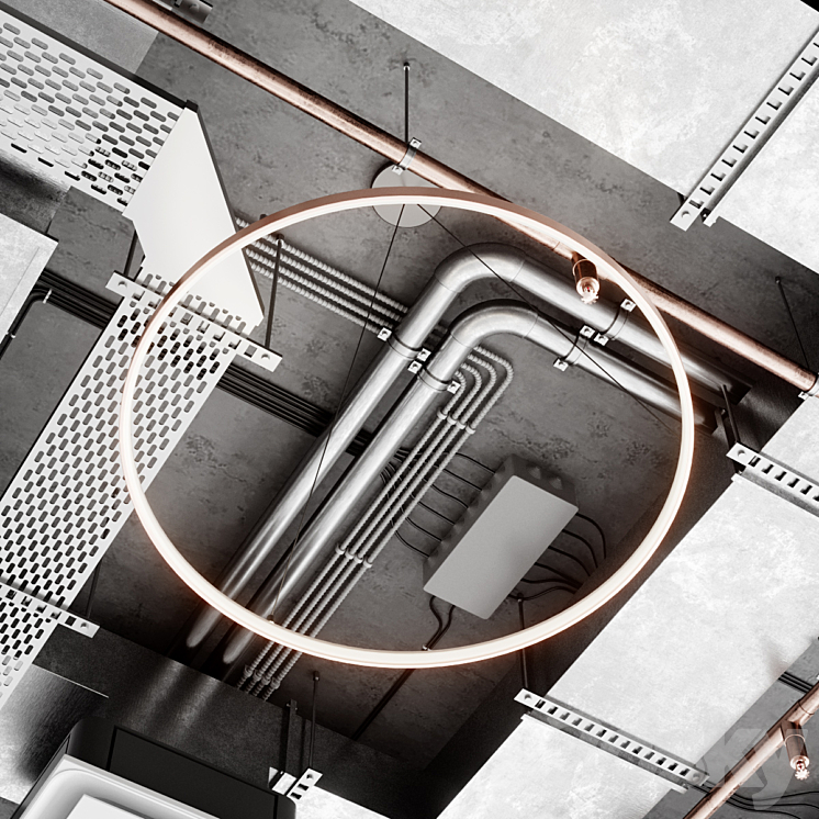 Industrial ceiling 7 3D Model Free