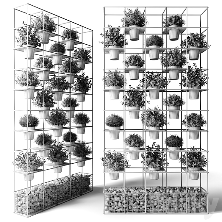 Vertical garden for potted plants 3DS Max Model - thumbnail 2