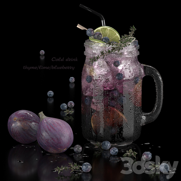 cold drinks. Thyme\/lime\/blueberry 3DS Max Model - thumbnail 1