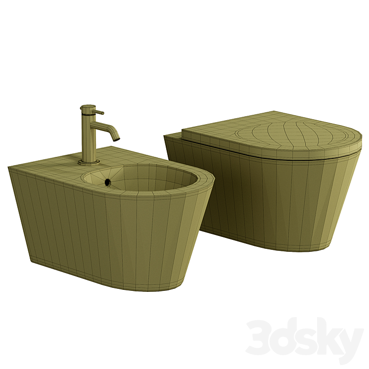 LAUFEN Kartell Spülrandloses Wand-WC Set incl. WC-Sitz 3DS Max Model - thumbnail 2