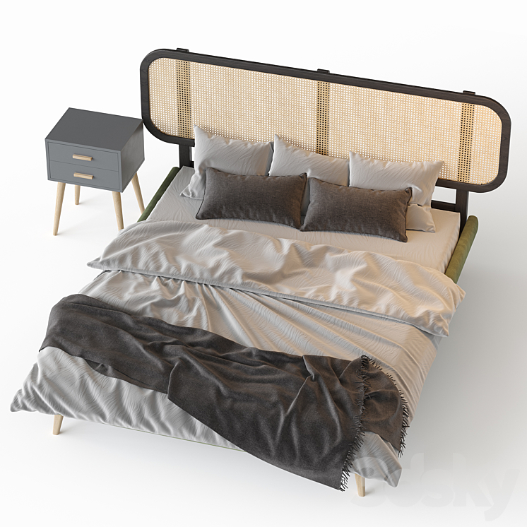 Bed Male table Evaine 3DS Max - thumbnail 2