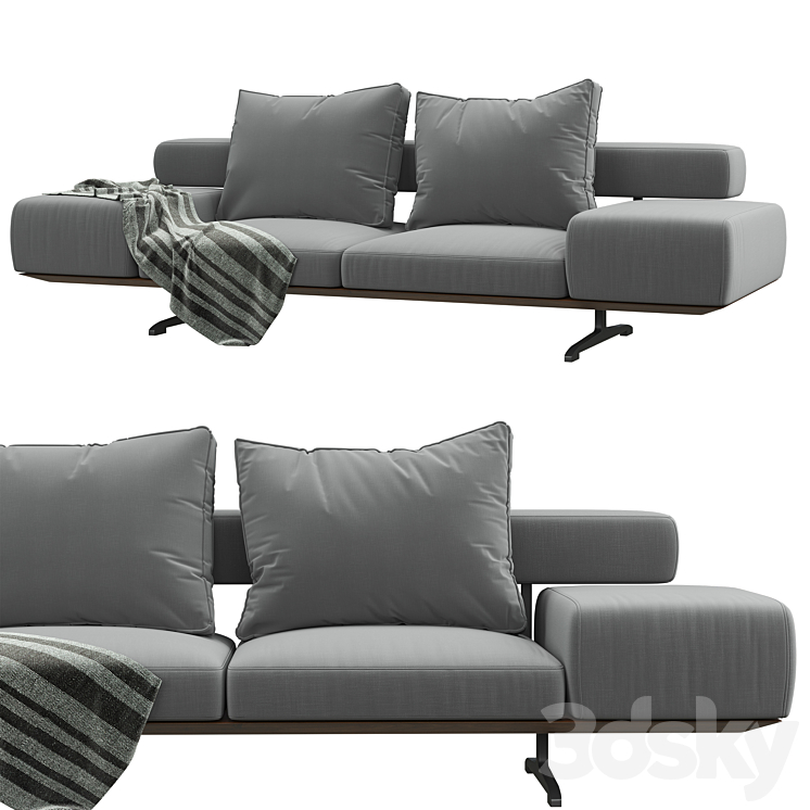 Flexform WING sofa 3DS Max Model - thumbnail 2