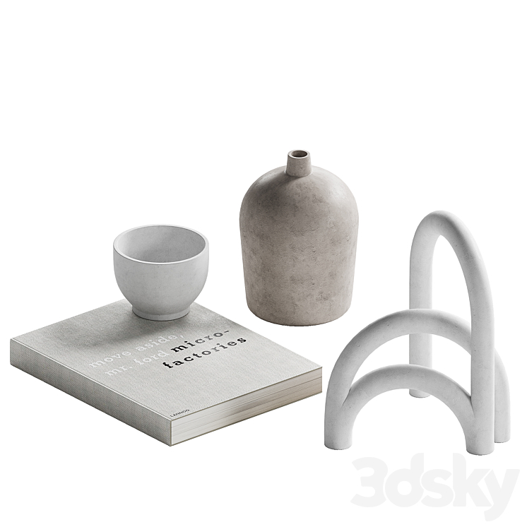 Decorative coffee table set 17 3D Model Free
