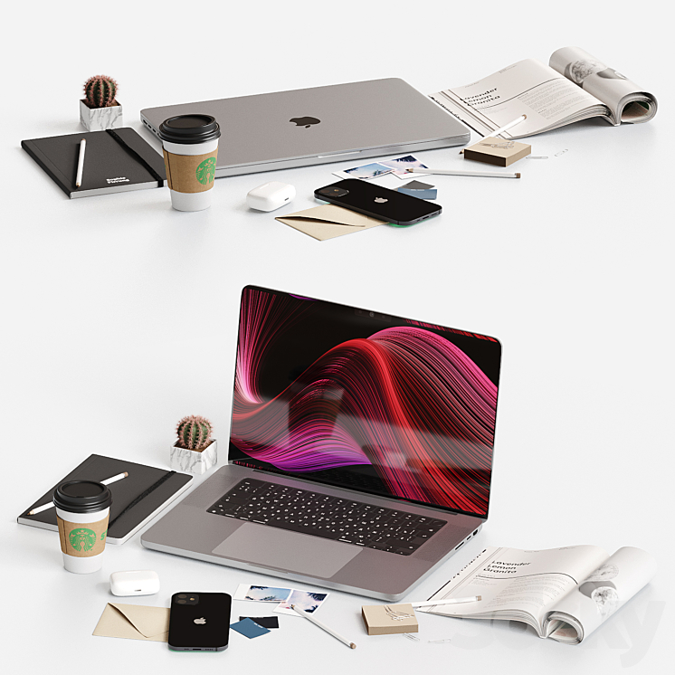 Decorative set on the desktop Free Download