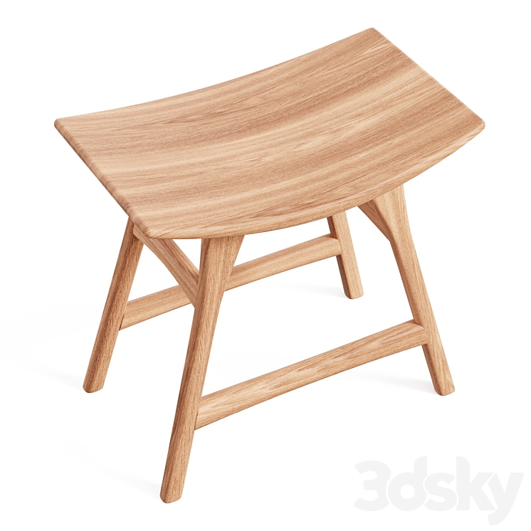 Oak Osso Stool 3D Model