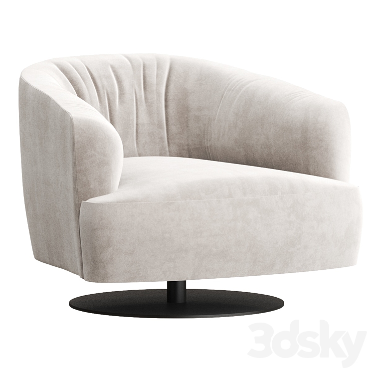 DIGA | Swivel armchair By NICOLINE 3DS Max Model - thumbnail 1