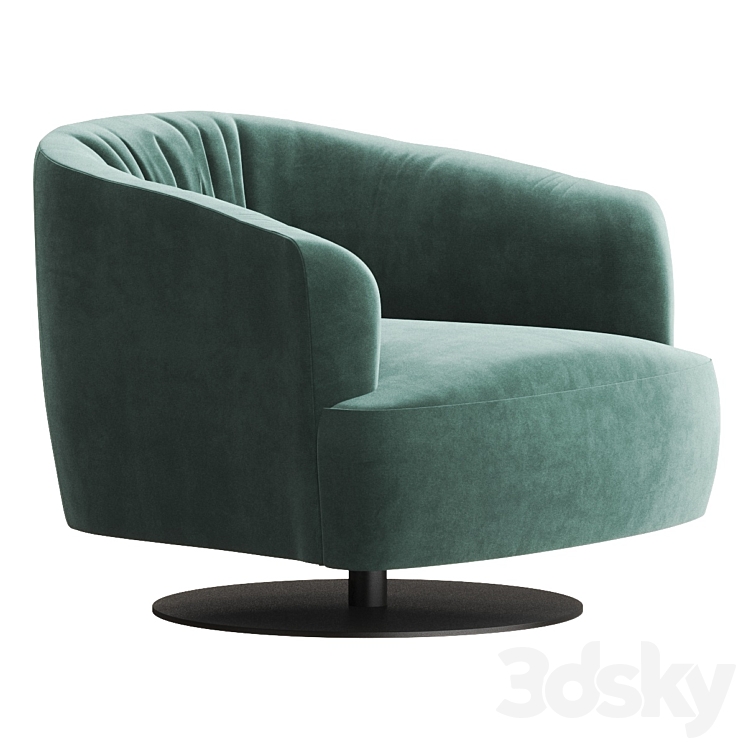 DIGA | Swivel armchair By NICOLINE 3DS Max Model - thumbnail 2
