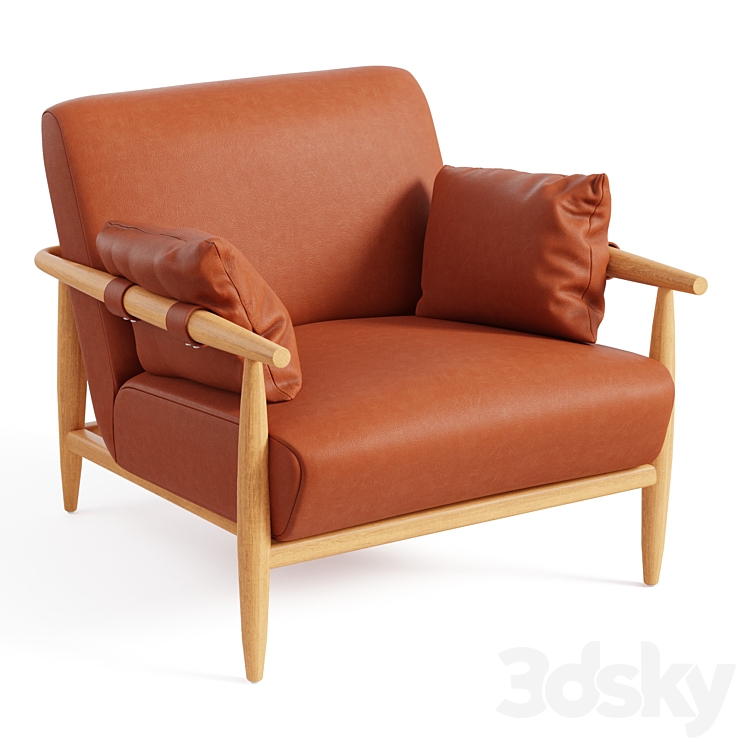 Kershaw Leather Chair 3DS Max - thumbnail 1