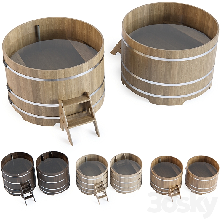 Hot tub round d1500mm from Bentwood 3D Model