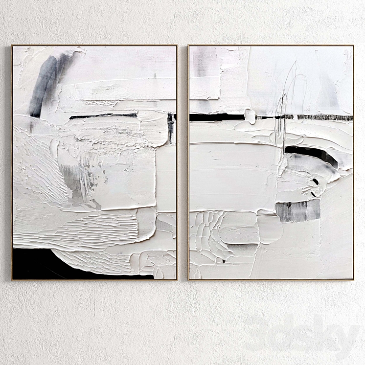 Plaster Two Photo Frame R-142 3DS Max Model - thumbnail 2
