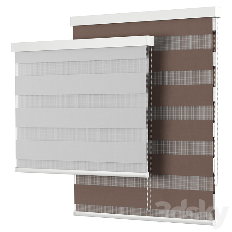 Roller Blind 105 | Day and Night Semi-Sheer Roller Shade | Stockholm 3DS Max Model - thumbnail 2