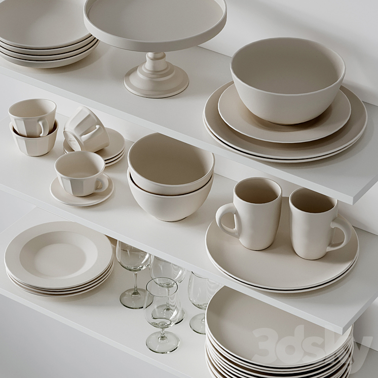 Crockery 001 3DS Max Model - thumbnail 2