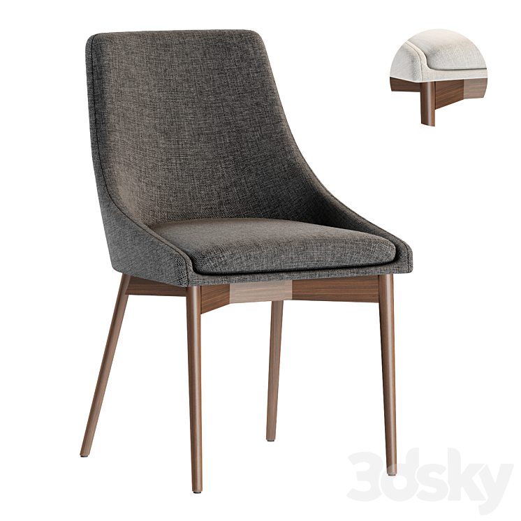Blaisdell Linen Side Chair Chair 3D model