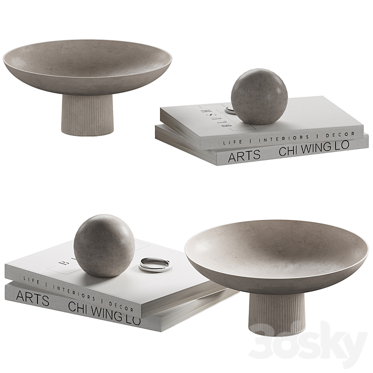 Decorative coffee table set 19 3DS Max - thumbnail 1