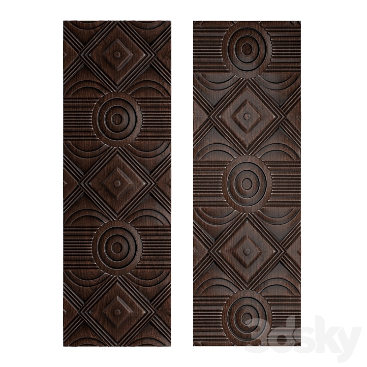Asuka Wood Wall Panels 3D Model Free