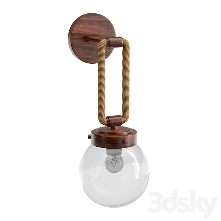 Coastal Cottage Rope Globe Sconce Wall light 3D model