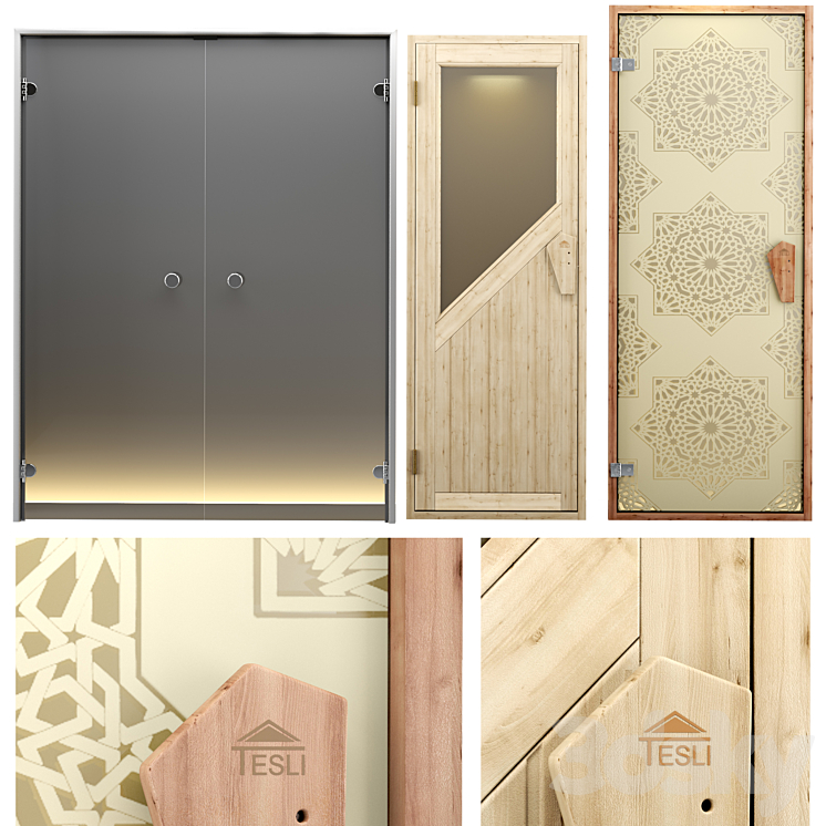 A set of doors for baths saunas and hammam Free Download