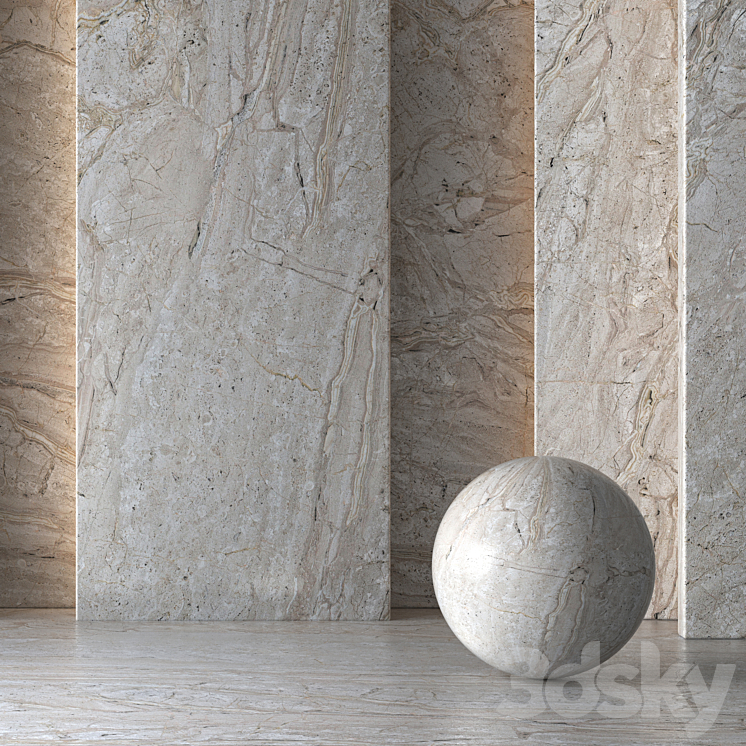 Cream Marble Material 8K (Seamless Tileable) No 101 3DS Max Model - thumbnail 1