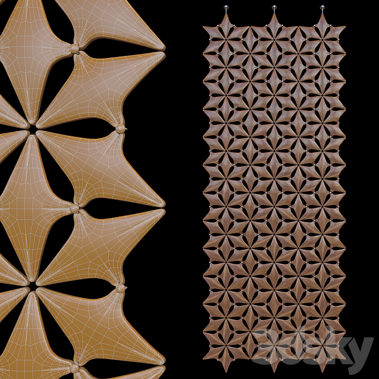 Decorative suspended partition wall Vargov® Design 3DS Max - thumbnail 2