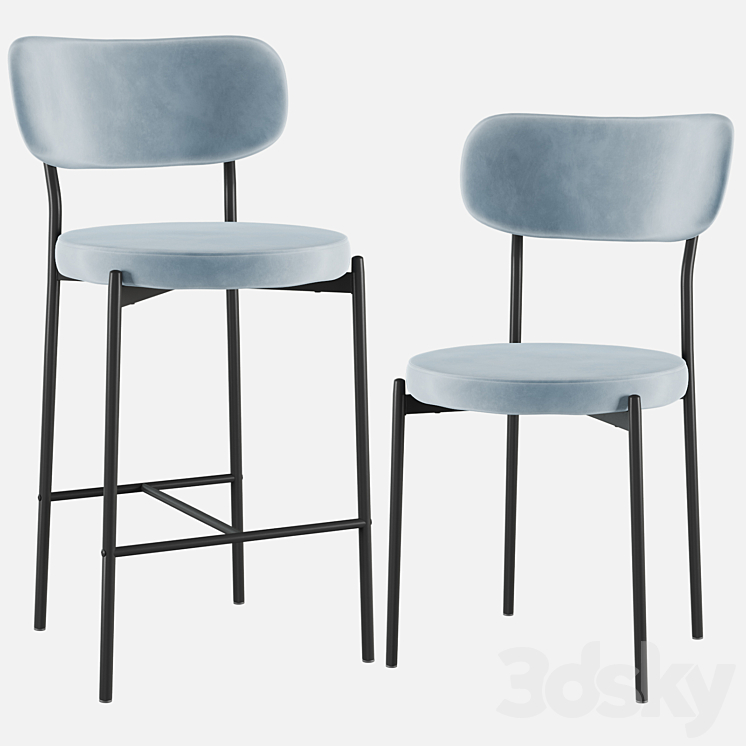 Chair&Bar stool Barbara black legs SG 3DS Max - thumbnail 2