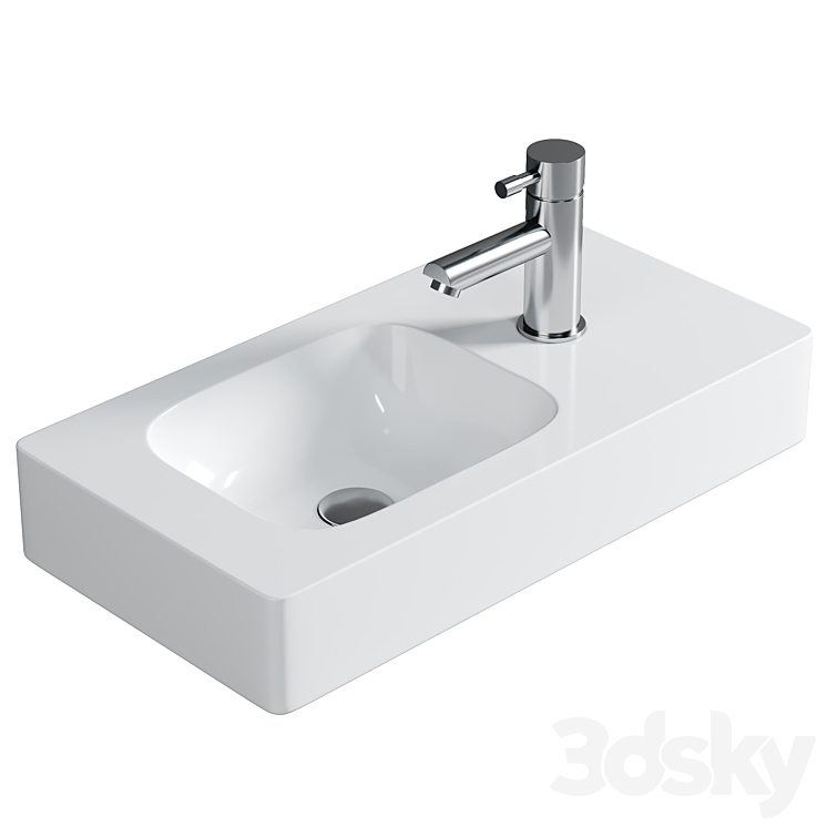 Geberit iCon hand washbasin white with KeraTect 3DS Max Model - thumbnail 1