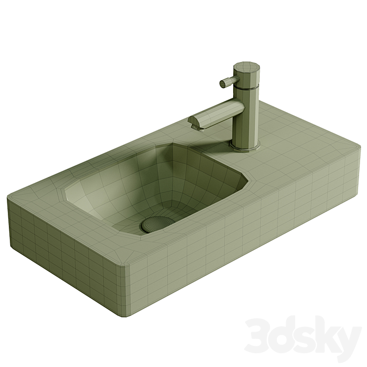 Geberit iCon hand washbasin white with KeraTect 3DS Max Model - thumbnail 2