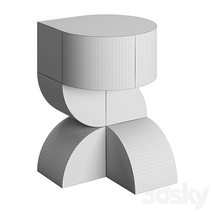 Totem 01 Gueridon Stool by Forest & Giaconia 3D Model Free