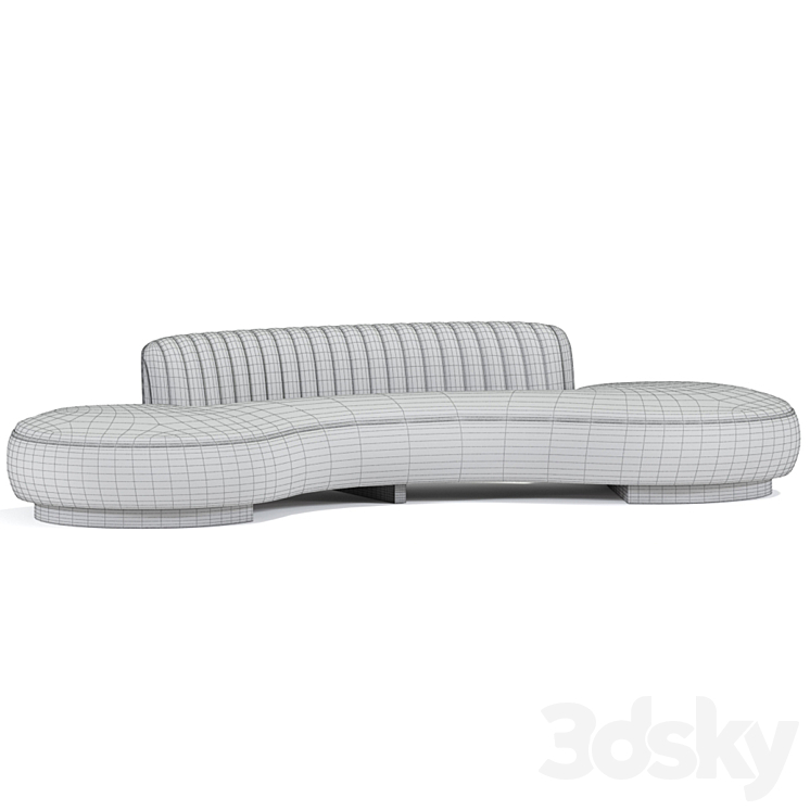 Lounge Curved Sofa 3DS Max - thumbnail 2