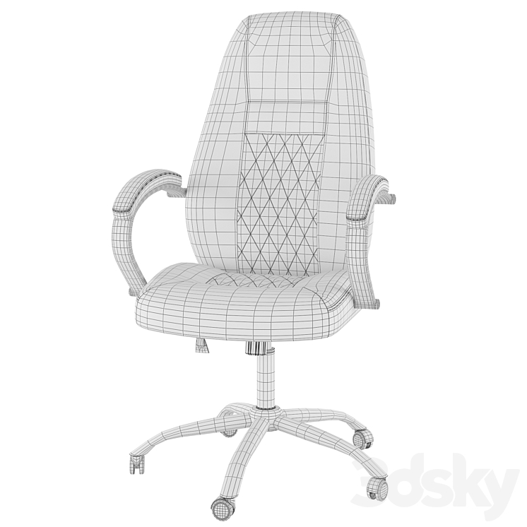 Aragon office chair 3DS Max Model - thumbnail 2