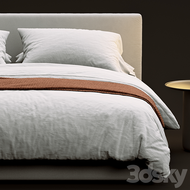 Flou Notturno Bed 3DS Max Model - thumbnail 2